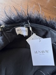 Runaway The Label Ariana Strapless Feather Trim Maxi Dress NWT M