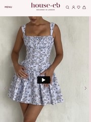 House of CB Ophelia Dress Size S Regular Length (Cup A-C) Blue Floral