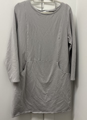 Pure Jill Pima Cotton Blend Dress Size XL Light Gray Pocket Pullover Minimalist
