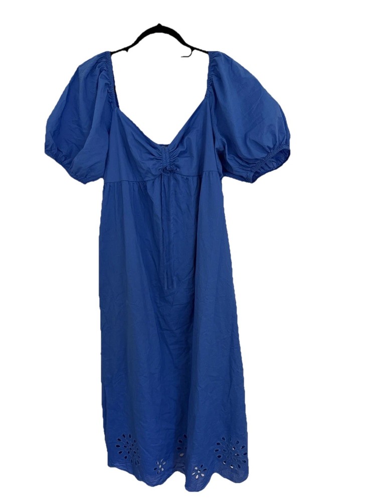 Lauren Conrad Blue Beachy Garden Party Coastal Cowgirl Resort Smocked Lace Sz L