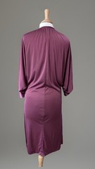 TRACY Vintage 70s 80s Disco Midi Dress Batwing High Slits Mauve Purple sz M