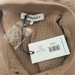 NEW NWT WeWoreWhat Cable Knit Polo Dress In Beige SIZE L