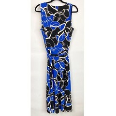 Lauren Ralph Lauren Bridle Print Equestrian Sleeveless Tie Waist Dress, Blue 12