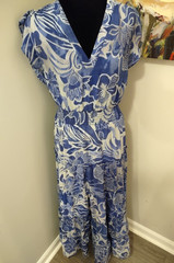 Cynthia Steffe Blue White Floral Tiered Maxi Dress Women&rsquo;s Small Boho Resort