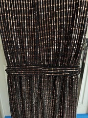 Lane Bryant 1-piece jumper pant suit cocktail dress sequin copper tie belt 18/20
