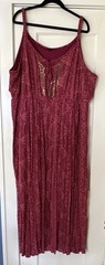 Torrid Plus Size 6 Maxi Dress Burgundy Geometric Beaded Adjustable Straps