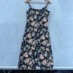 American Eagle Dress Small Y2K Floral Midi Slit Spaghetti Straps Straight Boho