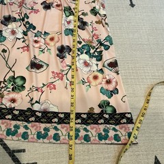 Hale Bob Dress Size M Jersey Center Pleat Split V-neck Asian floral