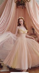 LaceMade -Sweet Heart Pink Romantic Sweet Tulle Princess Lolita SZ XL runs small