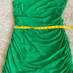 Princess Polly Dress Bodycon Mini Length Green Open Back Ruched Sides Strappy