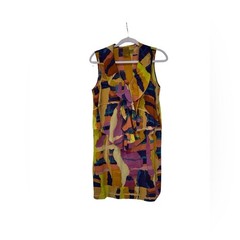 Ali Ro Multicolor Abstract 100% silk mini Dress