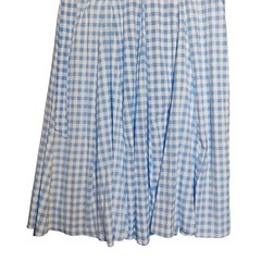 Taylor size 4 Small Blue Gingham Button Front Dress with Bow Silky NWOT