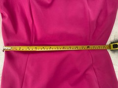 NWT DKNY Shift Dress: Pink, Crewneck, Short Puff Sleeves with Golden Buttons, 8