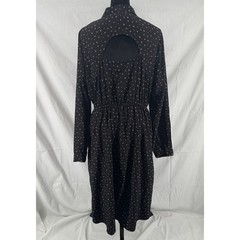 Xhilaration Black Geometric Triangle Print Shirt Dress Cutout Back XXL