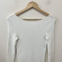 Bazilika Open Back Knitted Rib Sweater Maxi Dress NWT White Old Money XS / S
