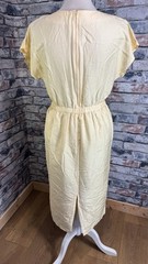 Vintage Dress Women&rsquo;s 12 Pale Yellow Faux Button Sheath Short Sleeve