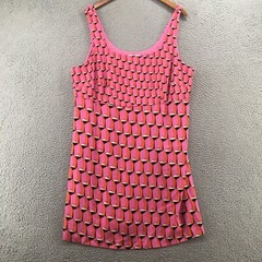 Diane Von Furstenberg Short Sheath Dress Womens 20 Pink Multicolor Geometric NEW