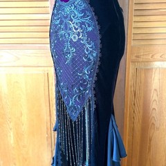 Devil Fashion Gothic Victorian &lsquo;Vampire Masquerade&rsquo; Purple Black Velvet Gown 2XL