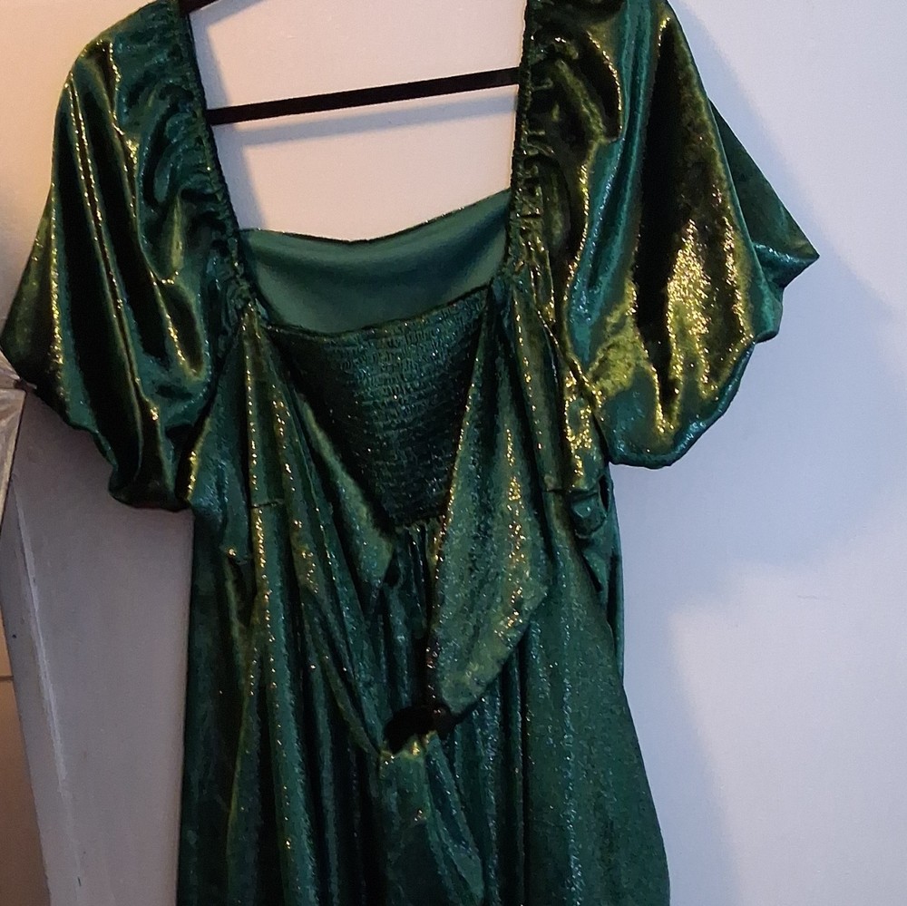 Arula Vintage Goth. Ruffle Lined Scoop Neck Short Sleeve Mini after 5 wear