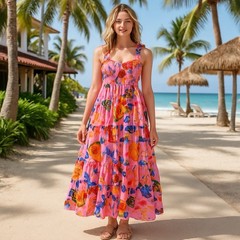 Proud Poppy Tiered Maxi Dress Vacation Print Resort Travel Europe Coastal 8