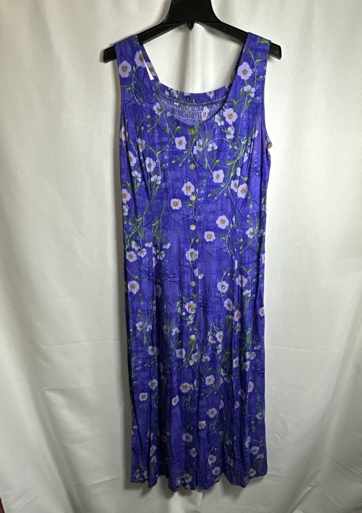 Bedford Fair Womens Long Dress Sleeveless Floral Print Multicolor Sz- 8/10 #5355