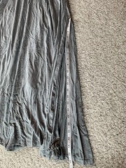 Lulus Blue Gray V-neck Tie Back Stretch Wedding Guest Dress Maxi Medium New