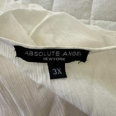Vintage Absolute Angel Tunic Dress 3X Cream Gauzy Lace Trim Fairy Boho Chic