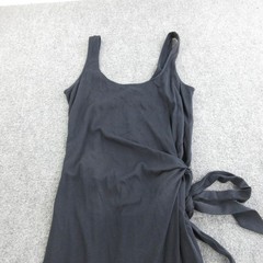 Vince Dress Womens M Black Pima Cotton Jersey Tank Maxi Side Tie Casual