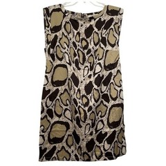 Vertigo Paris Snakeskin Print Sheath Dress Womens Large Mobwife Neutral Chic