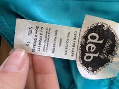 DEB Dress High Low Asymmetrical Rhinestone Baby Doll Sz 16 Strapless 90&rsquo;s Y2K