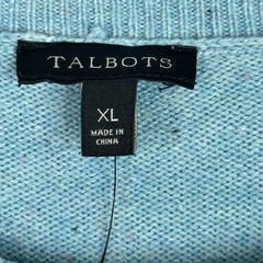 Talbots Knit Sweater Dress Womens XL Blue Button Sleeve 3/4 Sleeve Casual NWT