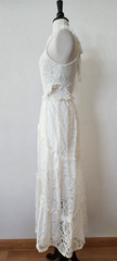 New Maxi Dress Size Extra Small White Lace Bow Wedding Bride Romantic