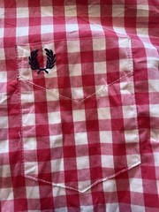 Fred Perry Red Gingham Check Belted Button Up Mini Dress Women’s 6
