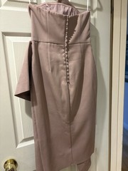 ELLIATT Mauve Solid One-Shoulder Ruffle Crepe Midi Sheath Dress Women S