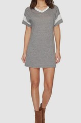 NEW $50 Alternative Women&rsquo;s Gray V-Neck Short-Sleeve Jersey T-Shirt Dress Size S