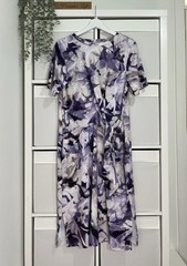 WynneLayers Jersey Midi Dress Size M Lilac Marble Tie Side Popover Marla Wynne
