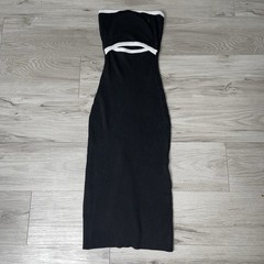 Ribbed Knit Midi BodyCon Dress S Color Block Chic Sexy Modern Baddie Feminine