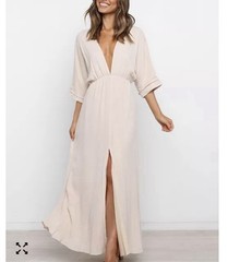 petal and pup/girl and the sun bayview dress beige small Beach Boho Chic Flirt