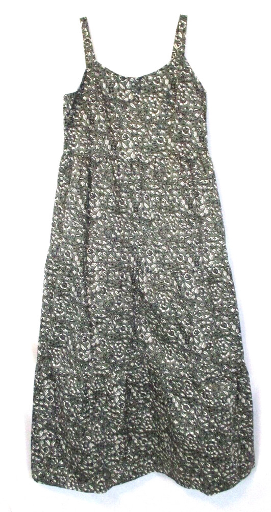 Candace Cameron Bure Print Tiered Tank Dress Midi Sz S Green A396659 Women CBO18