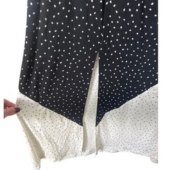 NWT Torrid Maxi Studio Knit Mix Print Dress Black White Dot Print Size 1X 14/16