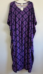 1X/2X/3X Orchid Purple Lavender Print Kaftan Knit Beach Cover Dress Nightgown
