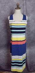 Tommy Bahama Women&rsquo;s Size M Multi Striped Racerback Midi Dress Shelf Bra