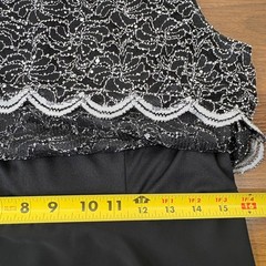 Connected Apparel Lace Sequin Dress Womens 12P Black Silver Cocktail Glam Party