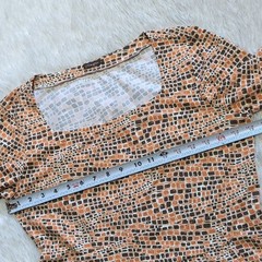 J.McLaughlin Orange & Brown Crocodile Print Square Neck Nylon Dress Size Medium