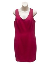 White House Black Market Sheath Dress Pink Sleeveless Size 8 Career Midi