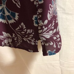 Everly Long Sleeve Burgundy Blue Floral Dress M Lined United States