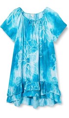 Avenue Avery Plus Size Crush Dress 26/28 EUC Boho Turquoise Green White Floral