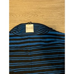 Nicole Miller Studio Dress Womens Small S Blue Black Striped Ruched Dolman Min