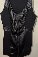 RF Collection Zara Womens Size M Black Sleeveless V-Neck Zip Stretch Mini Dress