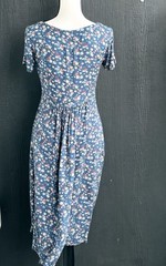 Esprit Blue Floral Front Button Down Dress Size 7/8 Tie Back
